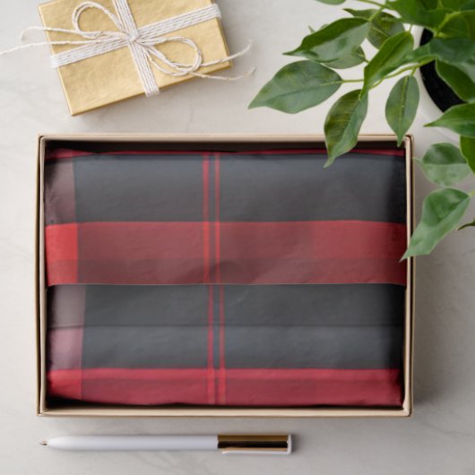 Papier Mousseline Gamme Abstraite Red Black Plaid (Cadeau)