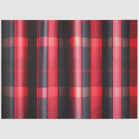 Papier Mousseline Gamme Abstraite Red Black Plaid (Recto)