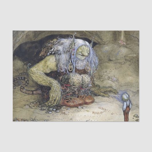 Papier Mousseline « Garçon au troll » de John Bauer (Recto)