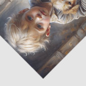 Papier Mousseline Garçon avec chiot rustique déroupage Vintage (Détail)