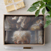 Papier Mousseline Garçon avec chiot rustique déroupage Vintage (Cadeau)