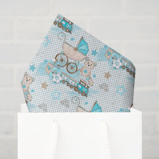 Papier Mousseline Garçon de voiture d'enfant (Sac cadeau)