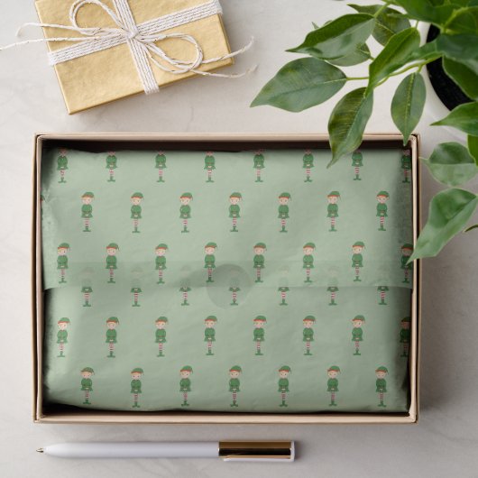 Papier Mousseline Garçon Elf illusima Lumière de Noël Vert (Cadeau)