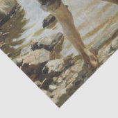 Papier Mousseline Garçons jouant sur le rivage (par Albert Edelfeel) (Détail)