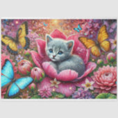 Papier Mousseline Garden Kitty Whimsy Decoupage  (Recto)