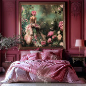 Papier Mousseline Garden Romance, Elégant Portrait Bouffant & Floral