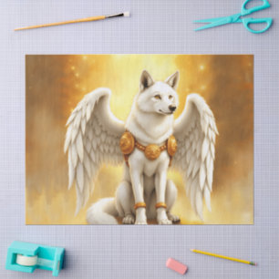 Papier Mousseline Gardien de l'Aube – Le Loup aux Ailes Blanches.