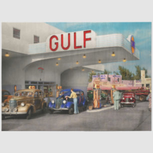 Papier Mousseline Gare-essence - Le grand voyage routier américain d