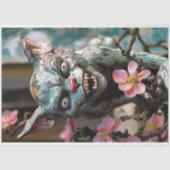 Papier Mousseline Gargoyle gothique Whimsical avec Blossoms Découpag (Recto)