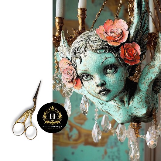 Papier Mousseline Gargoyle Gothique Whimsical Fairy Floral Decoupage