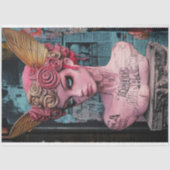 Papier Mousseline Gargoyle rose gothique Statue Découpage (Recto)