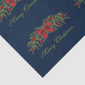 Papier Mousseline Garland De Noël Avec Bow Rouge Et Baubles (Détail)
