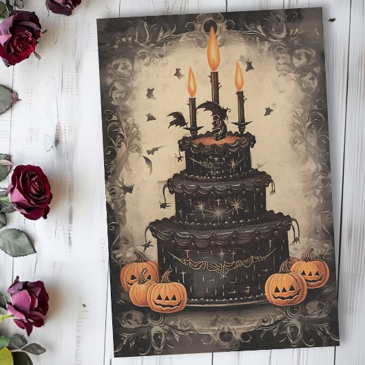 Papier Mousseline Gâteau d'anniversaire d'Halloween vintage