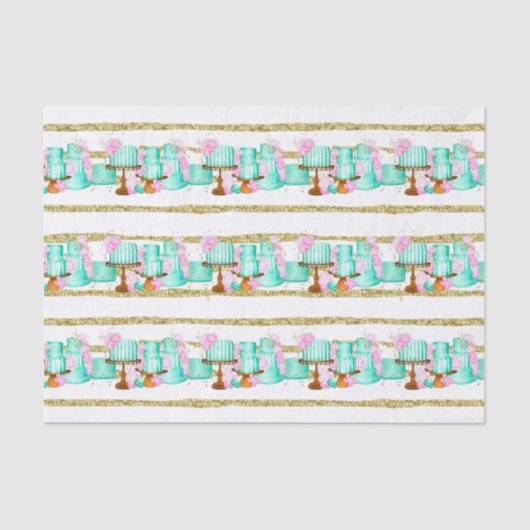 Papier Mousseline Gâteaux de mariage pour la douche de mariée mignon (Recto)