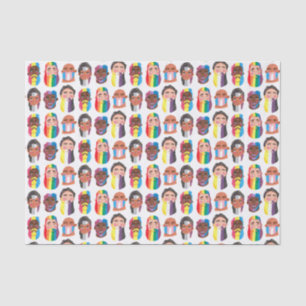 Papier Mousseline Gay pride arc-en-ciel drapeaux de genre barbe homm