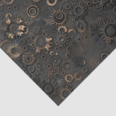 Papier Mousseline Gears Steampunk, Motif en métal rouillé pour décou (Détail)