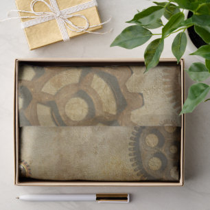 Papier Mousseline Gears Steampunk Vintage
