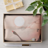 Papier Mousseline GEESE EN VOL Papier Tissu IMPRIMÉ JAPONAIS (Cadeau)