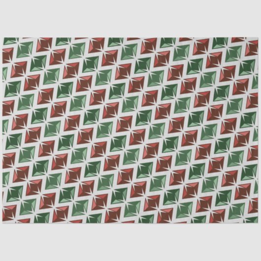 Papier Mousseline Gems Red Green Diamants (Recto)