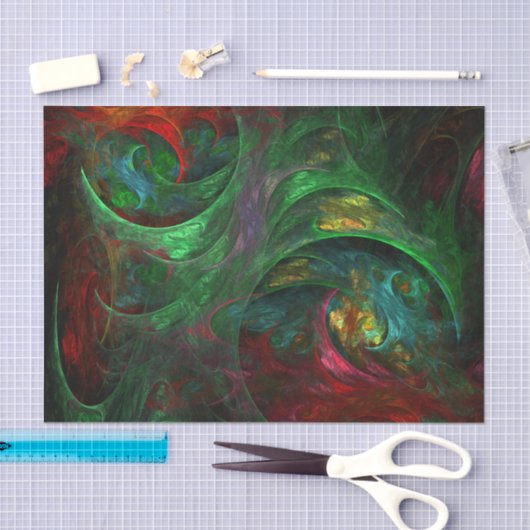 Papier Mousseline Genesis Green Art Abstrait (Artisanat)