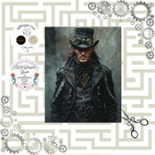 Papier Mousseline Gentleman Steampunk en Decoupage noir