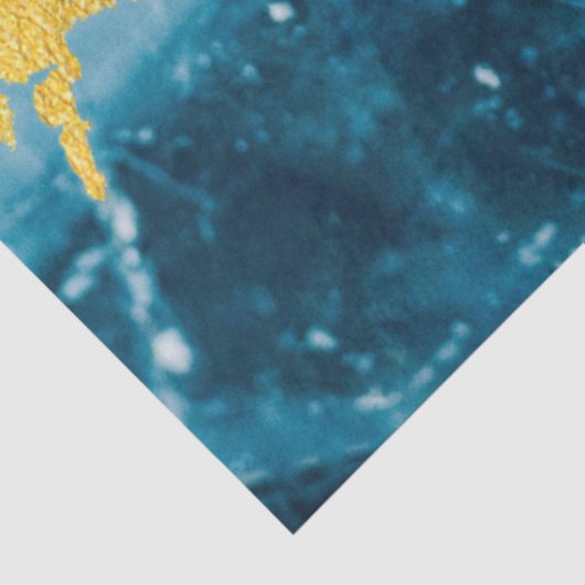 Papier Mousseline Géode Agate Gemstone Blue et Gold (Détail)