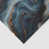 Papier Mousseline Géode d'Agate Gold Marine Bleu Marbre Découpage (Détail)