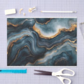 Papier Mousseline Géode d'Agate Gold Marine Bleu Marbre Découpage (Artisanat)
