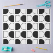 Papier Mousseline Geometric Black and White Half Circle (Artisanat)