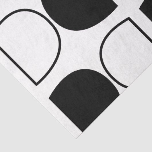 Papier Mousseline Geometric Black and White Half Circle (Détail)