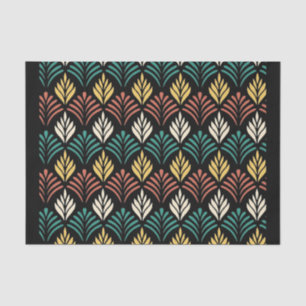 Papier Mousseline Geometric Leaf Pattern, Geometric Leaves Pattern,