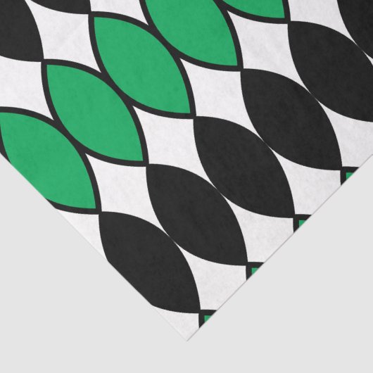 Papier Mousseline Géométrie Abstraite en vert noir (Détail)