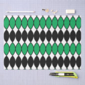 Papier Mousseline Géométrie Abstraite en vert noir (Artisanat)