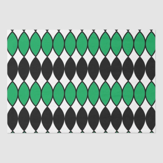 Papier Mousseline Géométrie Abstraite en vert noir (Recto)