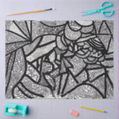 Papier Mousseline Géométrie moderne en noir et blanc (Artisanat)