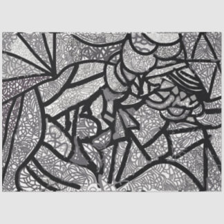 Papier Mousseline Géométrie moderne en noir et blanc