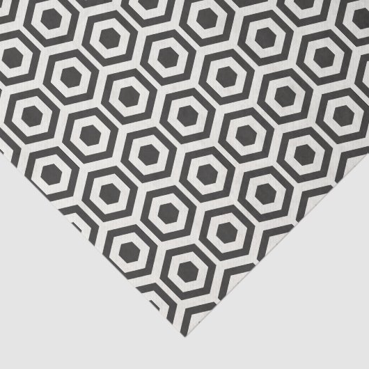 Papier Mousseline Géométrie noir et blanc (Détail)