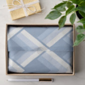 Papier Mousseline géométrique Abstraite, bleu et blanc cassé 2 (Cadeau)