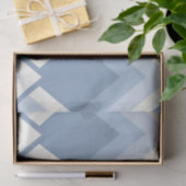 Papier Mousseline géométrique Abstraite, bleu et blanc cassé 2 (Cadeau)