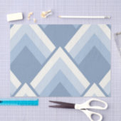 Papier Mousseline géométrique Abstraite, bleu et blanc cassé 2 (Artisanat)