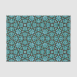Papier Mousseline Géométrique arabe égyptien dans bleu et gris