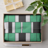 Papier Mousseline Géométrique du milieu du siècle vert noir (Cadeau)