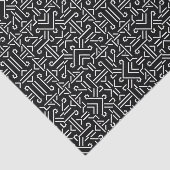 Papier Mousseline Géométrique pointu ethnique noir et blanc (Détail)