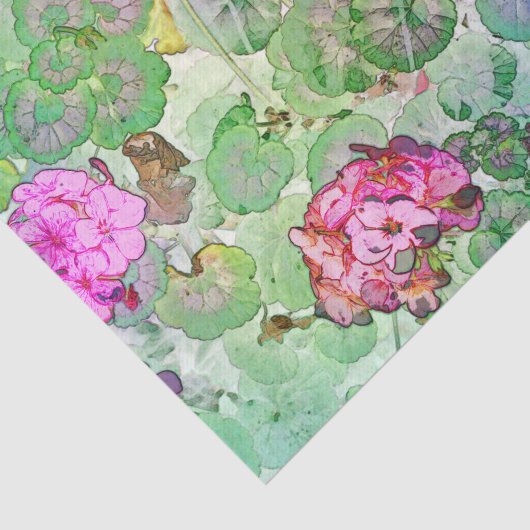 Papier Mousseline Géraniums aquarelles (Détail)