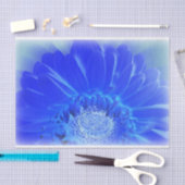 Papier Mousseline gerbera bleu électrique (Artisanat)
