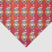 Papier Mousseline Ginger Chat Noël Sur Rouge (Détail)