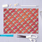 Papier Mousseline Ginger Chat Noël Sur Rouge (Artisanat)