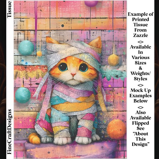 Papier Mousseline Ginger Kitten & Party Streamers ED4R Decoupage