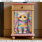 Papier Mousseline Ginger Kitten & Party Streamers ED4R Decoupage