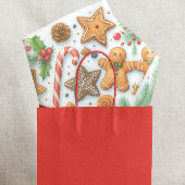 Papier Mousseline Gingerbread Cookie Candy Cane & Pine 